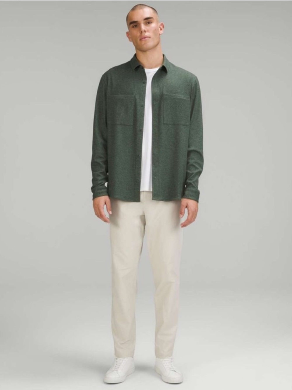 Lululemon Soft Knit Overshirt Heathered Smoked Spruce M3CZMS - Picture 4 of 15